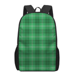 Saint Patrick's Day Tartan Print 17 Inch Backpack