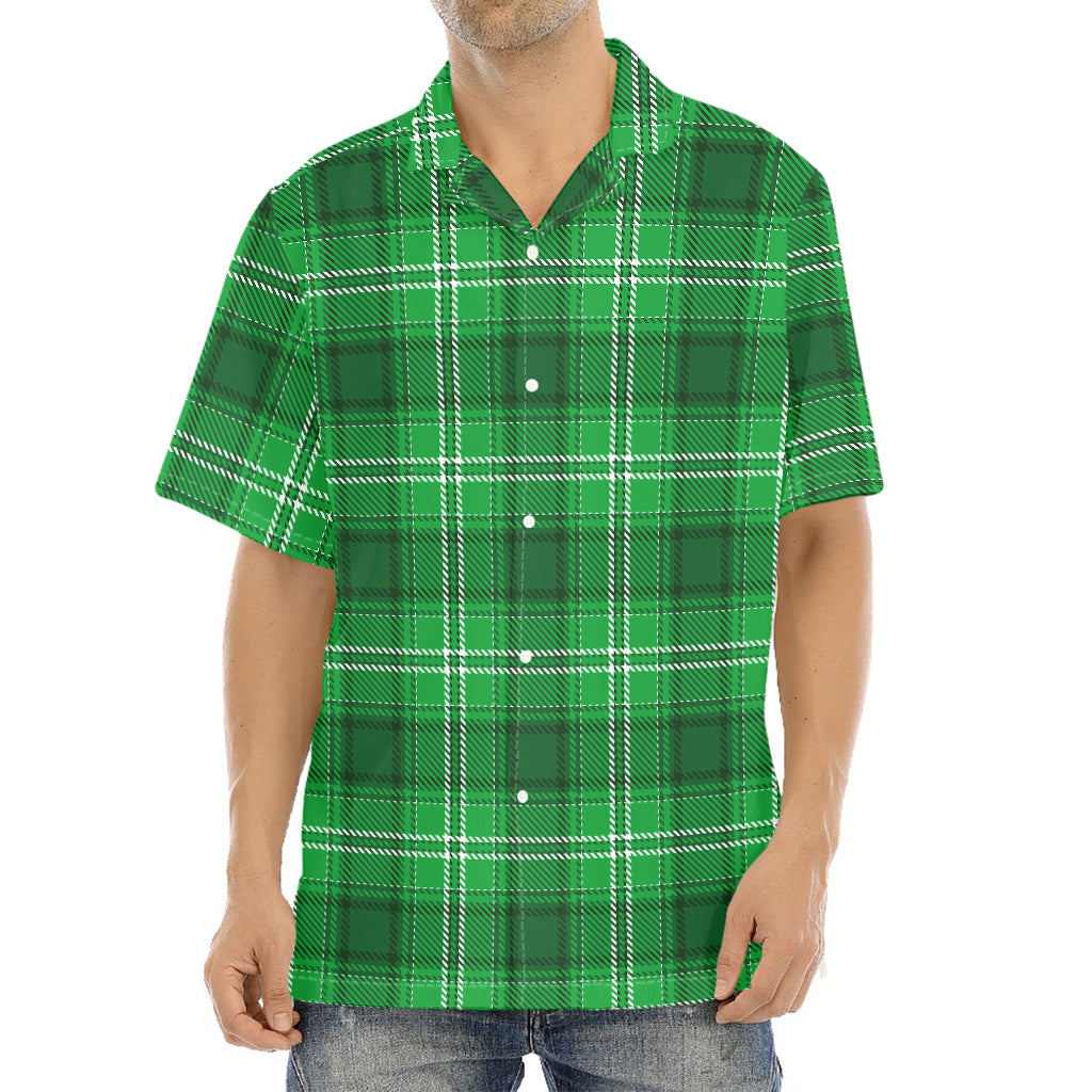 Saint Patrick's Day Tartan Print Aloha Shirt