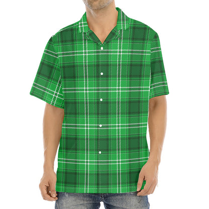 Saint Patrick's Day Tartan Print Aloha Shirt