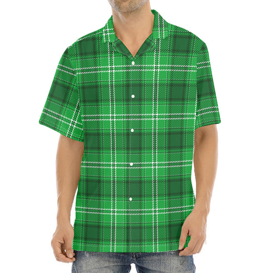 Saint Patrick's Day Tartan Print Aloha Shirt