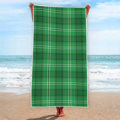 Saint Patrick's Day Tartan Print Beach Towel