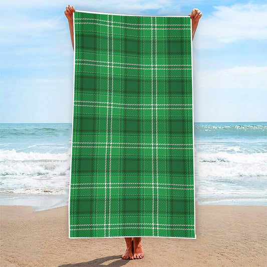 Saint Patrick's Day Tartan Print Beach Towel