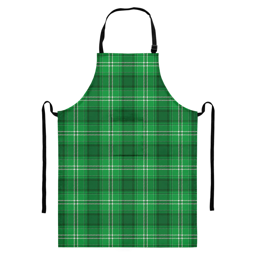 Saint Patrick's Day Tartan Print Bib Apron With Pocket