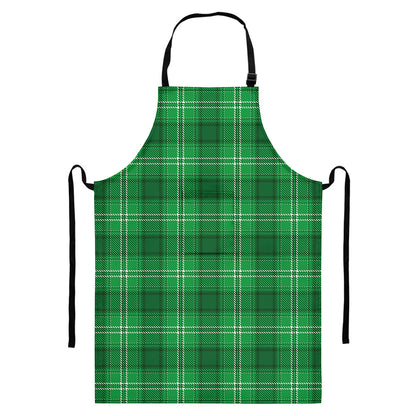 Saint Patrick's Day Tartan Print Bib Apron With Pocket