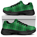 Saint Patrick's Day Tartan Print Black Chunky Shoes