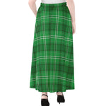 Saint Patrick's Day Tartan Print Chiffon Maxi Skirt