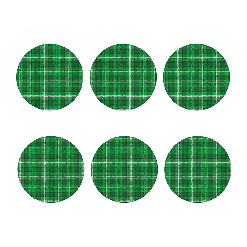 Saint Patrick's Day Tartan Print Coaster Set