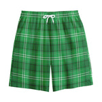 Saint Patrick's Day Tartan Print Cotton Shorts