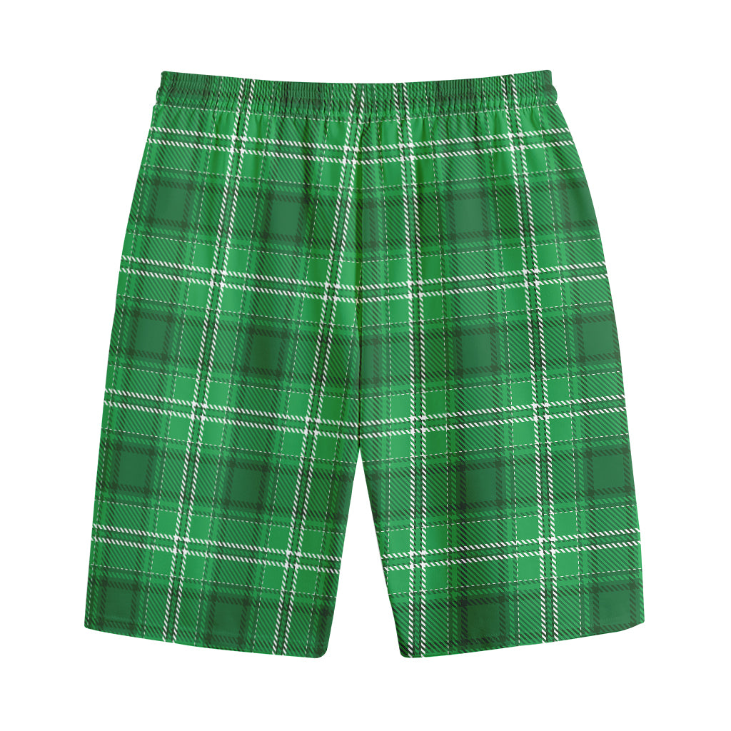Saint Patrick's Day Tartan Print Cotton Shorts