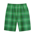Saint Patrick's Day Tartan Print Cotton Shorts