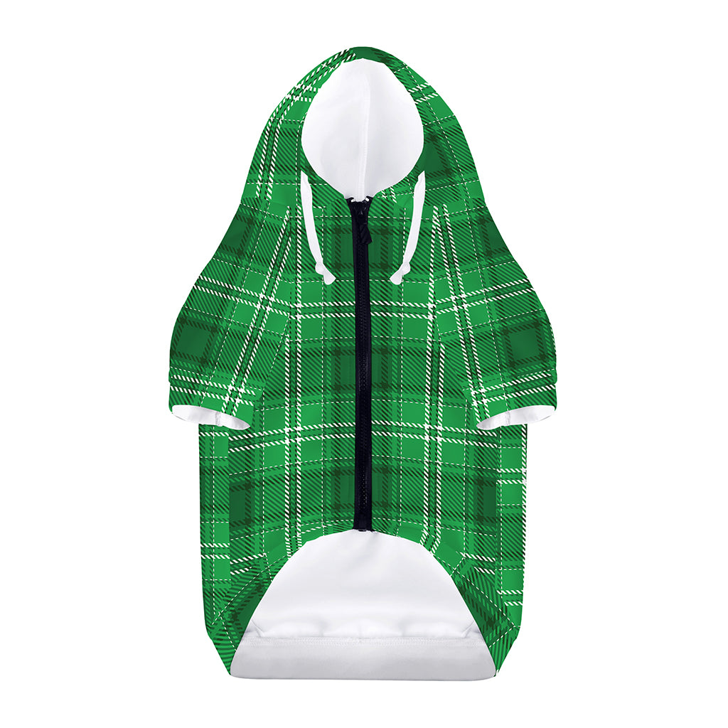 Saint Patrick's Day Tartan Print Dog Zip Up Hoodie