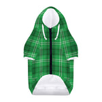 Saint Patrick's Day Tartan Print Dog Zip Up Hoodie