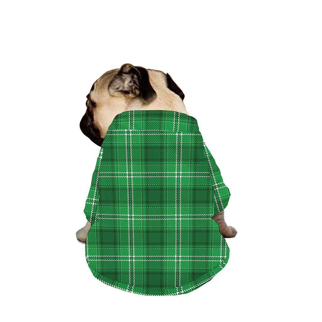Saint Patrick's Day Tartan Print Dog Zip Up Jacket