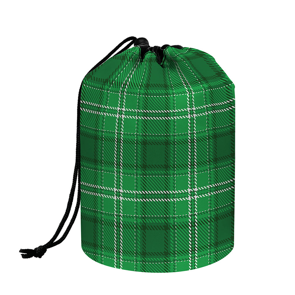 Saint Patrick's Day Tartan Print Drawstring Makeup Bag