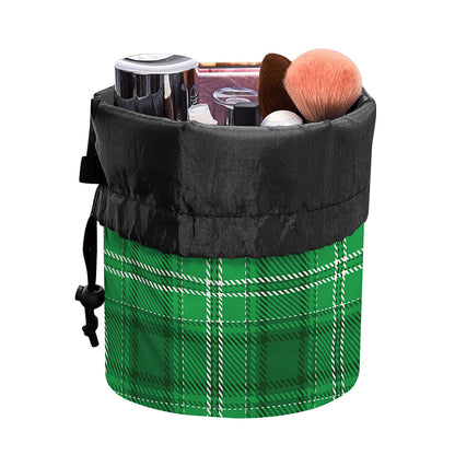 Saint Patrick's Day Tartan Print Drawstring Makeup Bag