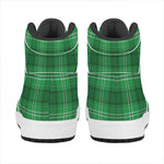 Saint Patrick's Day Tartan Print High Top Leather Sneakers