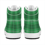 Saint Patrick's Day Tartan Print High Top Leather Sneakers