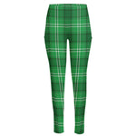 Saint Patrick's Day Tartan Print High-Waisted Pocket Leggings