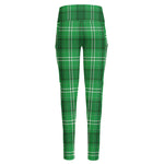 Saint Patrick's Day Tartan Print High-Waisted Pocket Leggings