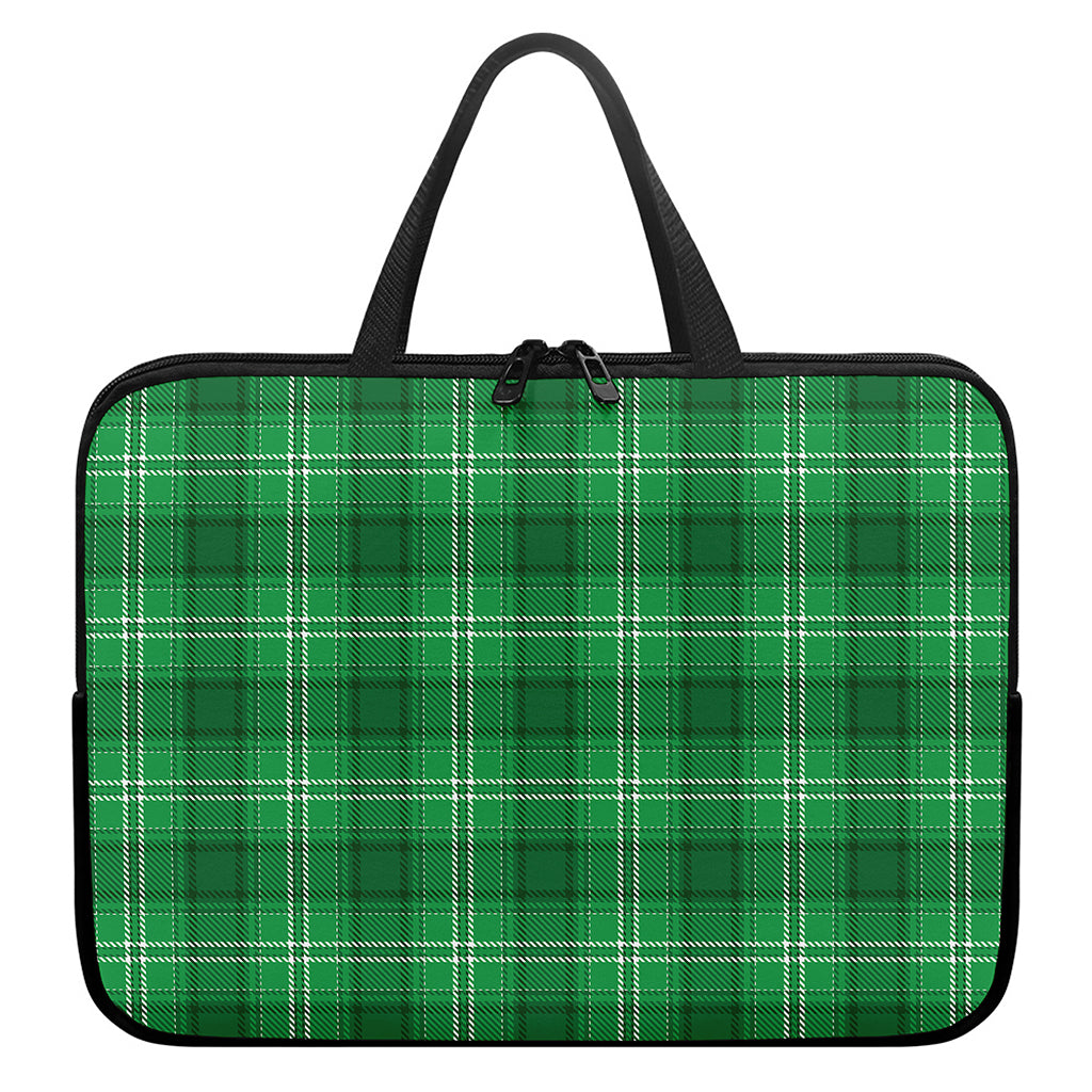 Saint Patrick's Day Tartan Print Laptop Sleeve With Handle