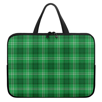 Saint Patrick's Day Tartan Print Laptop Sleeve With Handle