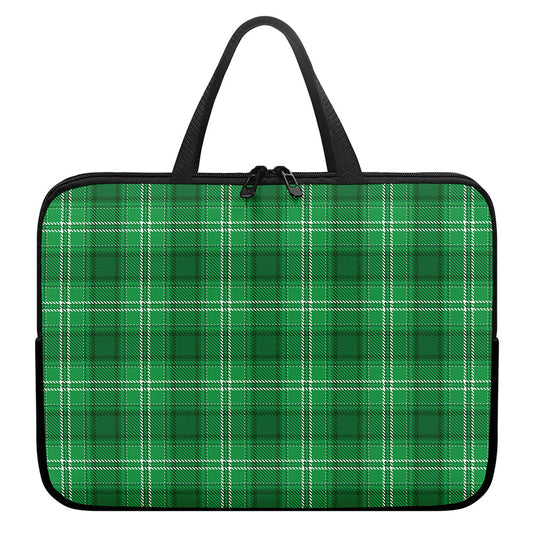 Saint Patrick's Day Tartan Print Laptop Sleeve With Handle