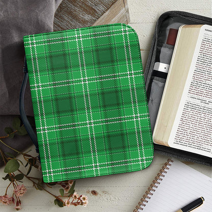 Saint Patrick's Day Tartan Print Leather Bible Cover