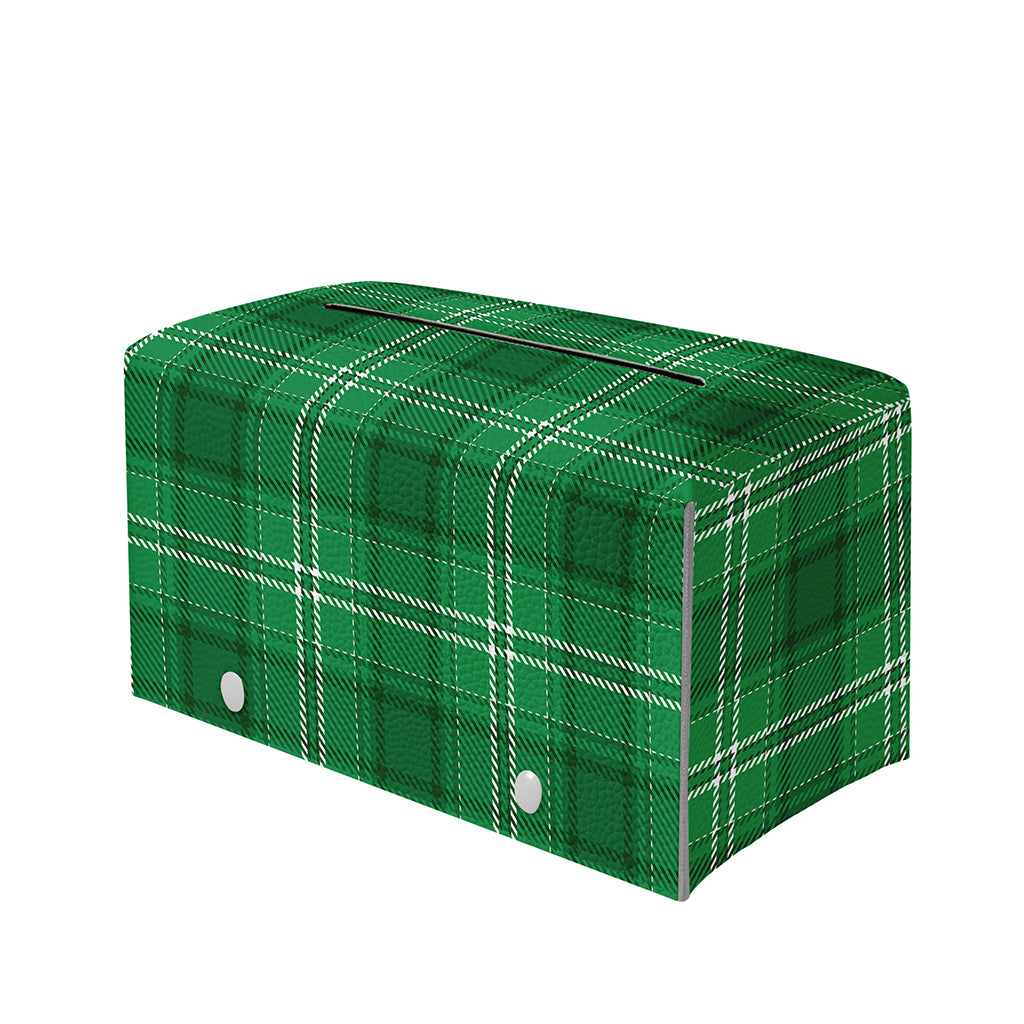 Saint Patrick's Day Tartan Print Leather Tissue Box Cover