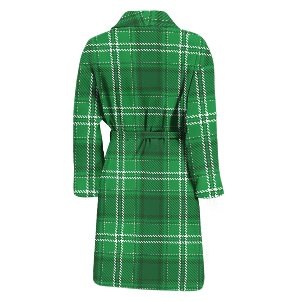 Saint Patrick's Day Tartan Print Men's Bathrobe