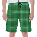 Saint Patrick's Day Tartan Print Men's Beach Shorts