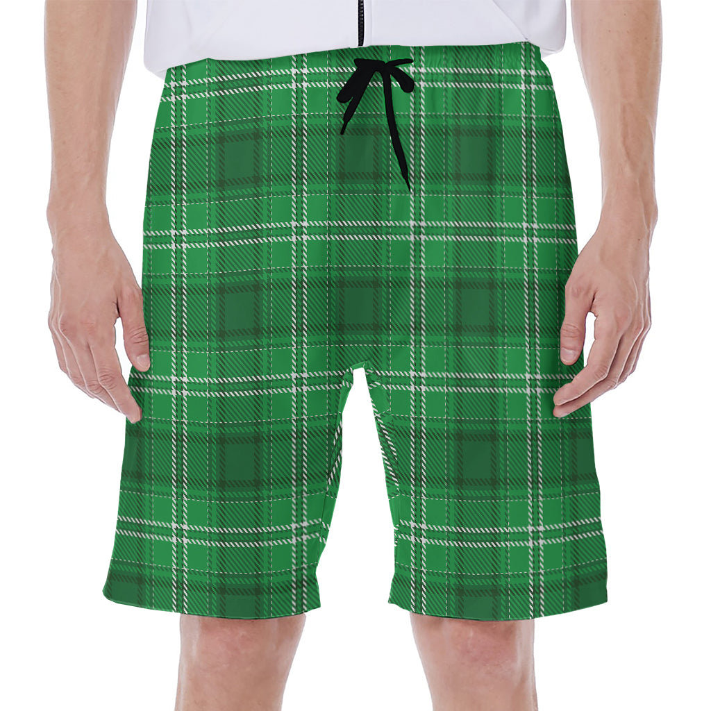 Saint Patrick's Day Tartan Print Men's Beach Shorts