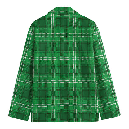 Saint Patrick's Day Tartan Print Men's Blazer