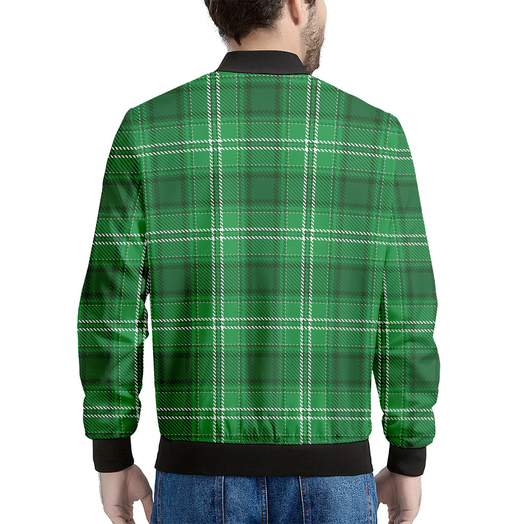 Saint Patrick's Day Tartan Print Men's Bomber Jacket