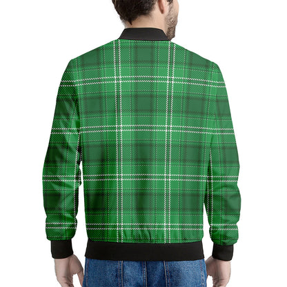 Saint Patrick's Day Tartan Print Men's Bomber Jacket