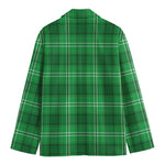 Saint Patrick's Day Tartan Print Men's Cotton Blazer