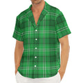 Saint Patrick's Day Tartan Print Men's Deep V-Neck Shirt