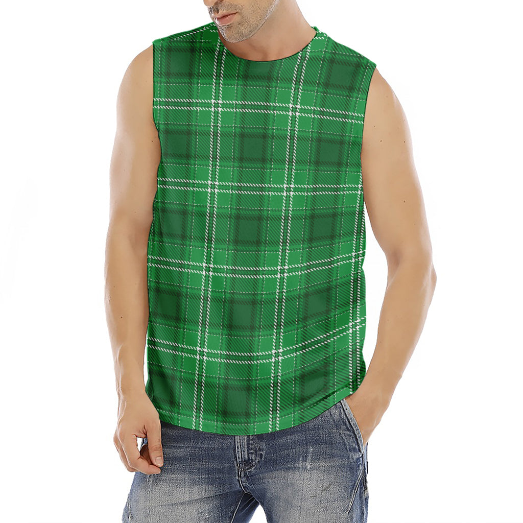 Saint Patrick's Day Tartan Print Men's Fitness Tank Top