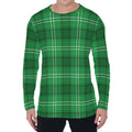 Saint Patrick's Day Tartan Print Men's Long Sleeve T-Shirt