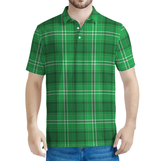 Saint Patrick's Day Tartan Print Men's Polo Shirt