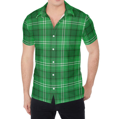 Saint Patrick's Day Tartan Print Men's Shirt