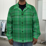 Saint Patrick's Day Tartan Print Men's Shirt Jacket