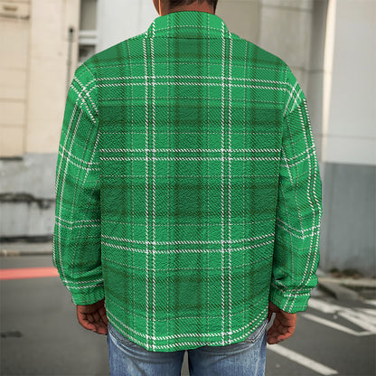 Saint Patrick's Day Tartan Print Men's Shirt Jacket