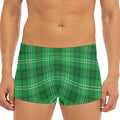 Saint Patrick's Day Tartan Print Men's Short Boxer Briefs