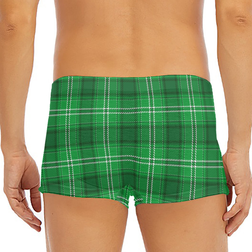 Saint Patrick's Day Tartan Print Men's Short Boxer Briefs