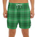 Saint Patrick's Day Tartan Print Men's Split Running Shorts