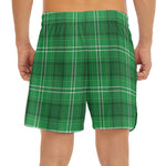 Saint Patrick's Day Tartan Print Men's Split Running Shorts