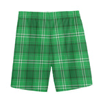 Saint Patrick's Day Tartan Print Men's Sports Shorts