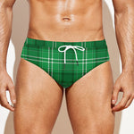 Saint Patrick's Day Tartan Print Men's Swim Briefs