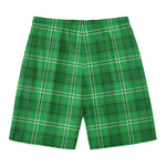 Saint Patrick's Day Tartan Print Men's Swim Trunks