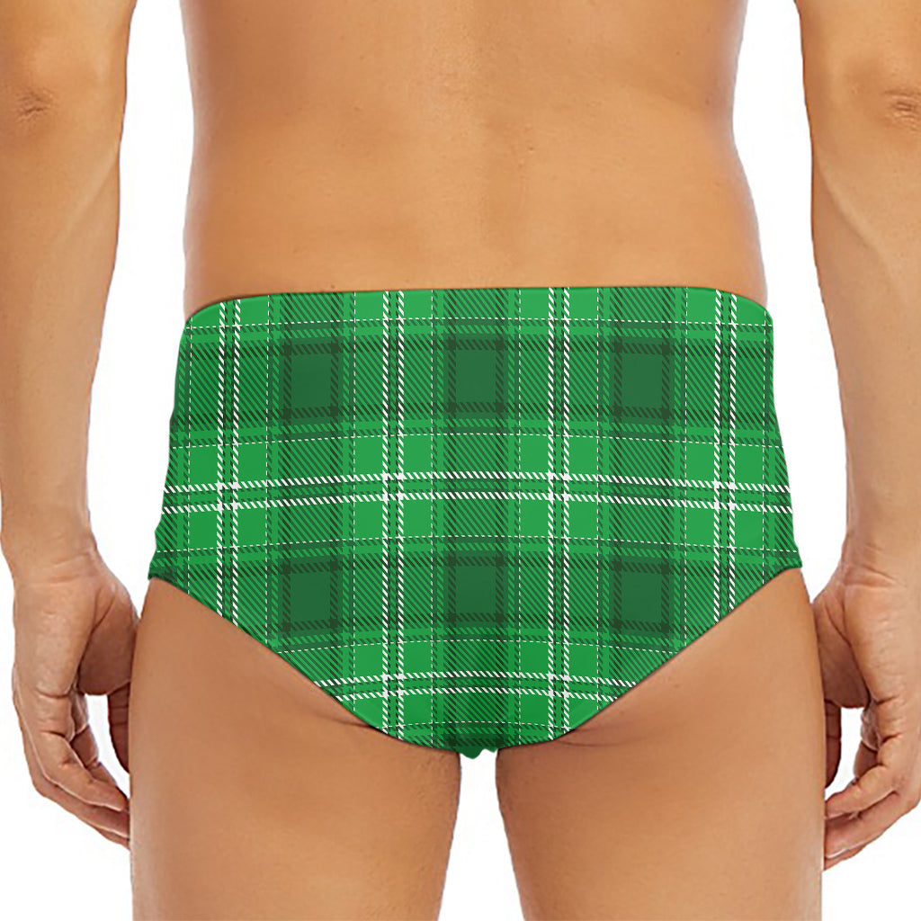 Saint Patrick's Day Tartan Print Men's Triangle Swim Briefs